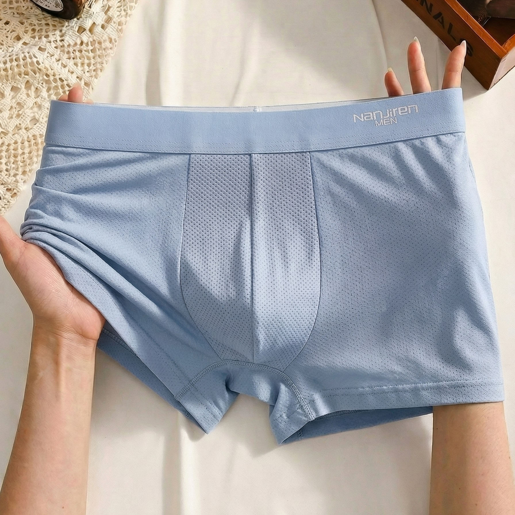 Boxer Shorts Modal - กางเกงในชาย 1 ชิ้น ผ้าไหมน้ำแข็ง สำหรับฤดูร้อน ทรงบ็อกเซอร์