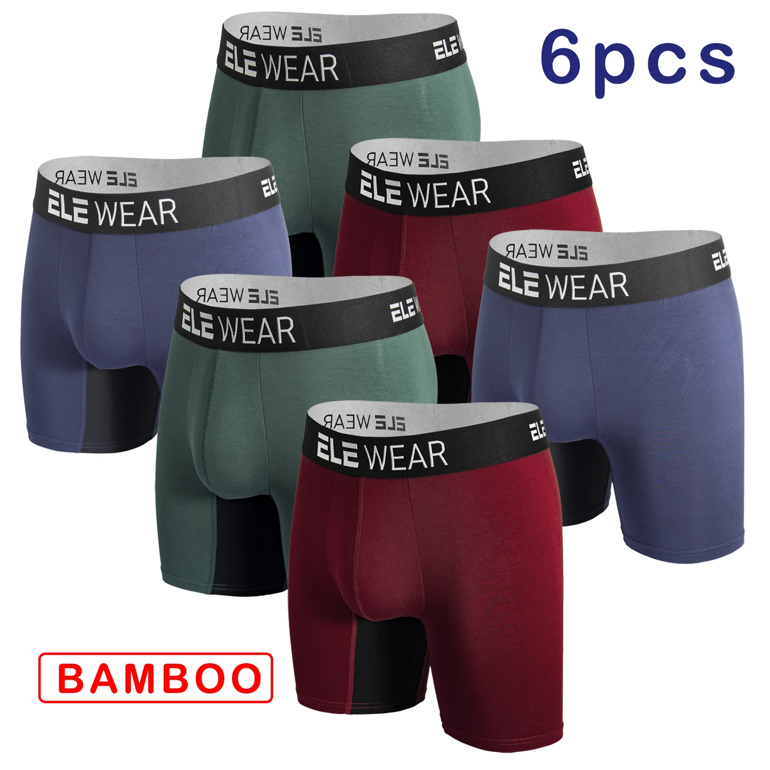กางเกงในชายทรงบ็อกเซอร์ 6 ชิ้น - Bamboo Fiber Trunk บทวิจารณ์และราคา