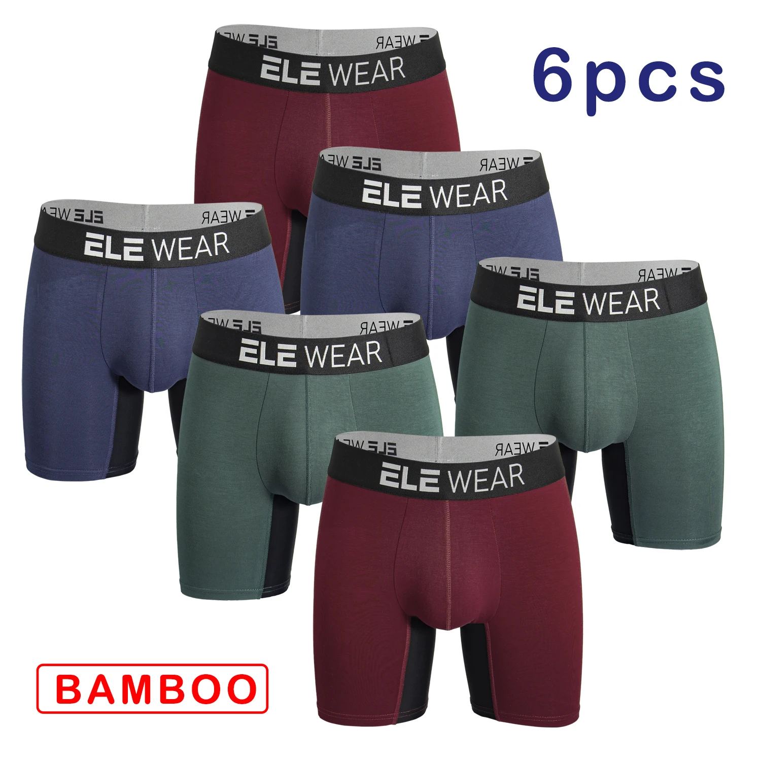 กางเกงในชายทรงบ็อกเซอร์ 6 ชิ้น - Bamboo Fiber Trunk บทวิจารณ์และราคา