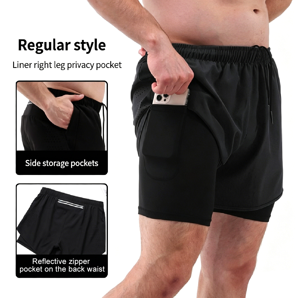 กางเกงวิ่งเอวสูง 2-in-1 พร้อมซ - Compression Shorts Athletes บทวิจารณ์และราคา